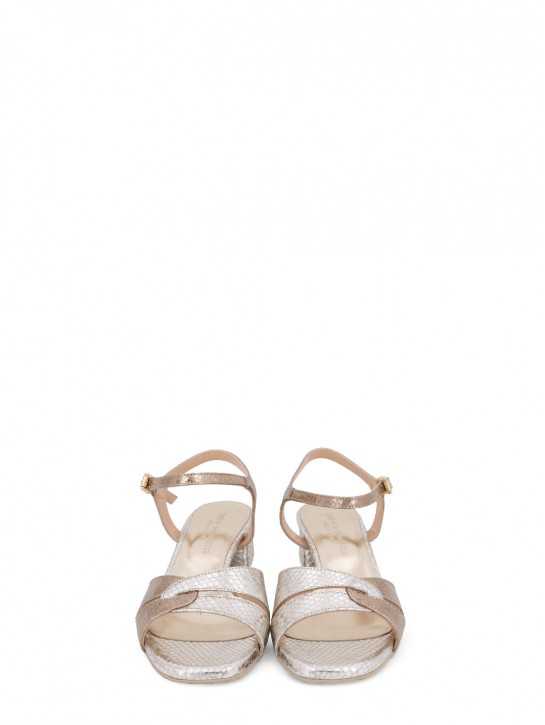 SILVIE TWO TONE LEATHER SANDALS