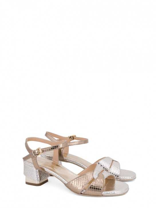 SILVIE TWO TONE LEATHER SANDALS