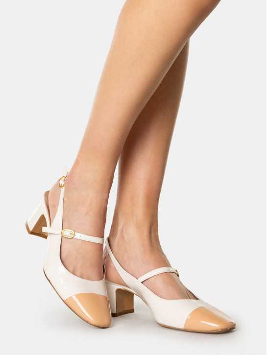 BIANCA DI' Sandalo slingback in vernice