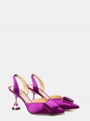 FRANCESCO SACCO Sandalo slingback in raso con fiocco