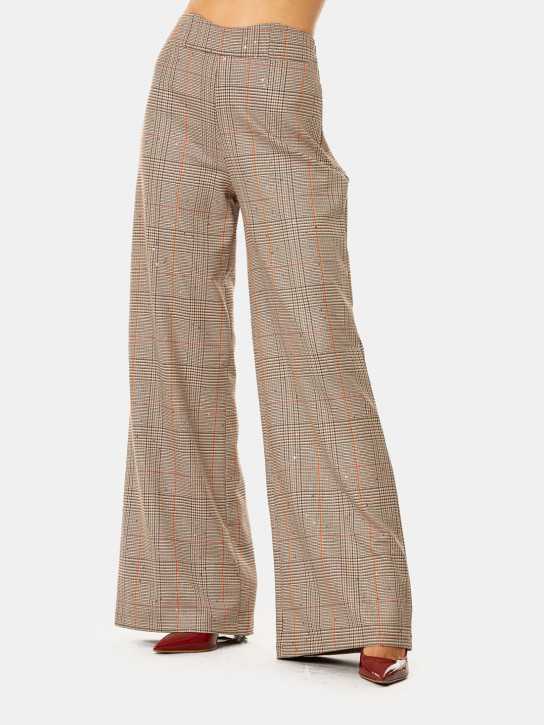 TWENTY FOURHAITCH Pantalone Barrel quadri