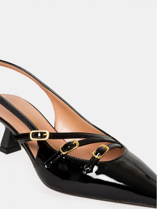 BIANCA DI' Sandalo slingback in vernice