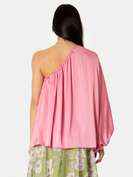 GIADACURTI Resort Top monospalla in satin