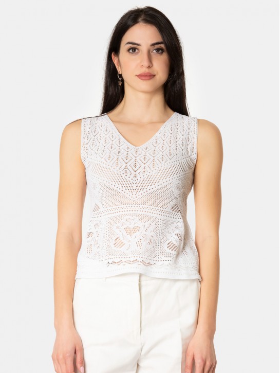 D.EXTERIOR Top pizzo con fiore