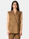 MAXMARA STUDIO Giacca smanicata a gilet in lino