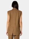 MAXMARA STUDIO Giacca smanicata a gilet in lino