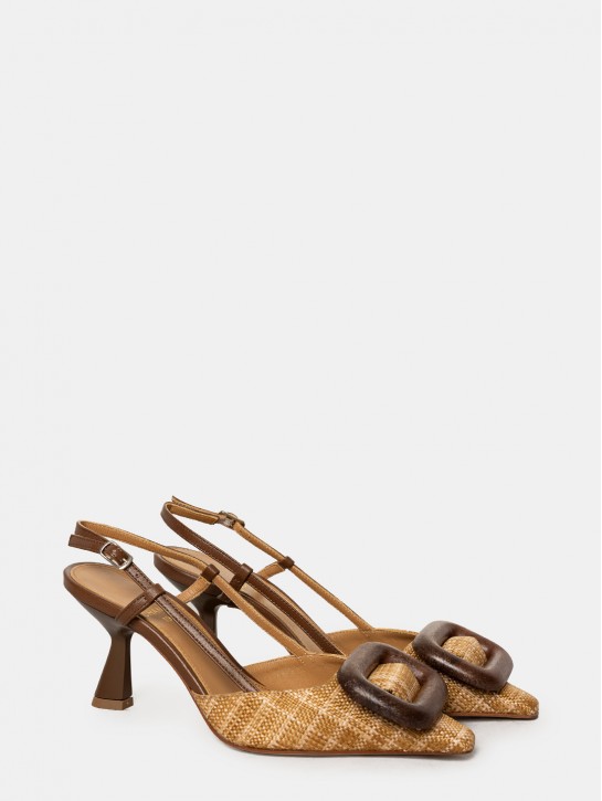 CHANTAL Sandalo slingback in rafia