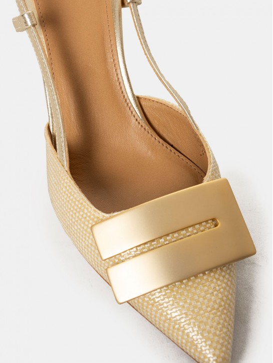 CHANTAL Sandalo slingback in rafia laminata