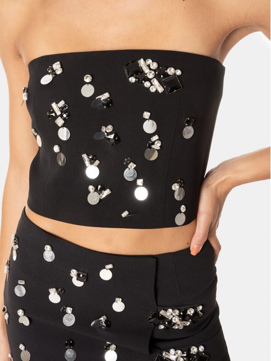 ISABELLE BLANCHE paris Bustier con ricami pietre e paillettes