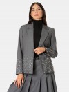 ISABELLE BLANCHE paris Blazer monopetto con applicazioni strass e borchie