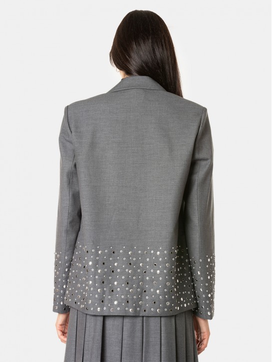 ISABELLE BLANCHE paris Blazer monopetto con applicazioni strass e borchie