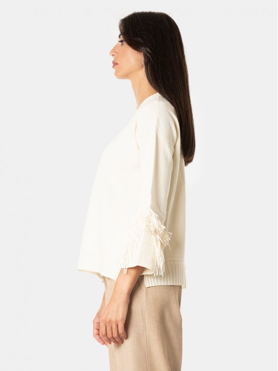 D.EXTERIOR Maglia merinos con frange