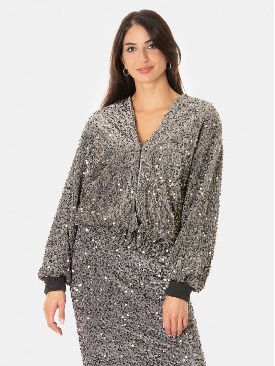 Actualee Bomber con paillettes