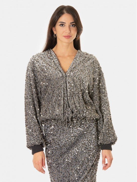 Actualee Bomber con paillettes